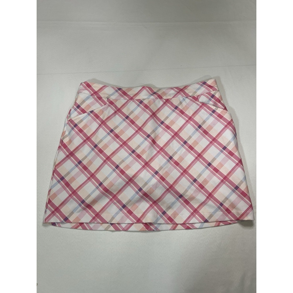 Tommy Armour Dri Logic Golf Skort Size 14 Pink White Tennis Pickleball Pockets